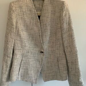Donna Karan Cream Tweed Blazer